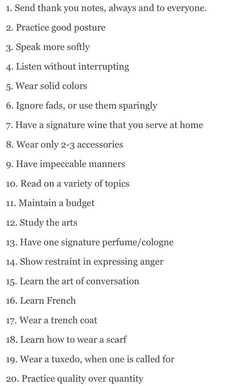 100 ways to be elegant Etiquette And Manners, Get My Life Together, Good Posture, Self Care Activities, Learn French, Simple Things, Self Improvement Tips, Pretty Words, Self Development