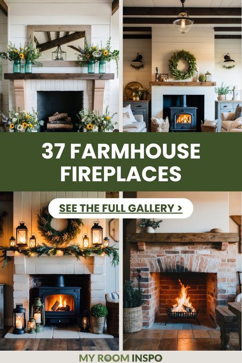 Farmhouse fireplace decor