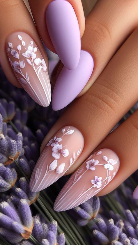 Pastel Perfection: Embrace the soft, delicate hues of spring with pastel-colored almond nails. Think baby blue, blush pink, lavender, or mint green. Add some floral or geometric nail art for an extra touch of springtime charm.  Botanical Beauties: Bring the beauty of nature to your nails with botanical-inspired designs. Consider delicate leaf patterns, intricate floral motifs, or even tiny butterflies fluttering across your almond-shaped nails. These designs can be done in a variety of colors to Chrome Designs, Almond Nail Art, Almond Nails Designs, Almond Nail, Beach Nails, Nail Designs Spring, Nail Art Summer, Floral Nails, Nail Designs Summer