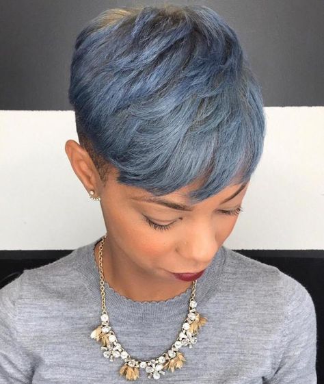 50 Short Choppy Hair Ideas for 2020 - Hair Adviser Undercut Pixie Edgy Over 50, Blue Undercut, Curling Thick Hair, Layered Pixie Cut, Choppy Pixie Cut, Stacked Haircuts, Short Choppy Haircuts, Textured Pixie Cut, Choppy Haircuts