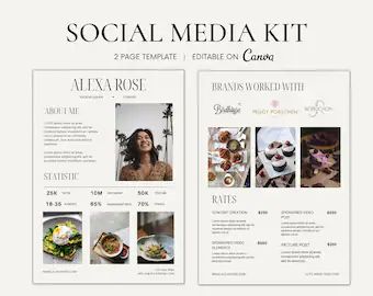 Lexmediastudios - Etsy UK Media Kit Examples, Canva Template Instagram, Qr Code Business Card, Social Media Kit, Media Kit Template, Social Media Marketing Plan, Brand Kit, Template Instagram, Portfolio Templates