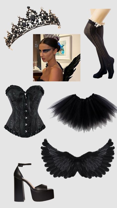 Black swan costume #blackswan #blackswancostume #halloween #halloweencostume #blackswanaesthetic #halloweencostumeinspo Casual Halloween Outfits Costumes, Black Swan Costume Halloween, Black Swan Halloween Costume, Swan Halloween Costume, Black Swan Halloween, Swan Halloween, Swan Costume, Black Swan Costume, Classy Halloween Costumes