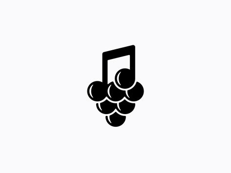 Music Grape Logo by izastudio Grape Logo, Coop Logo, Wine Logo, Hee Hee, Music Logo, Company Logo Design, Illustrations And Posters, 로고 디자인, Grand Opening