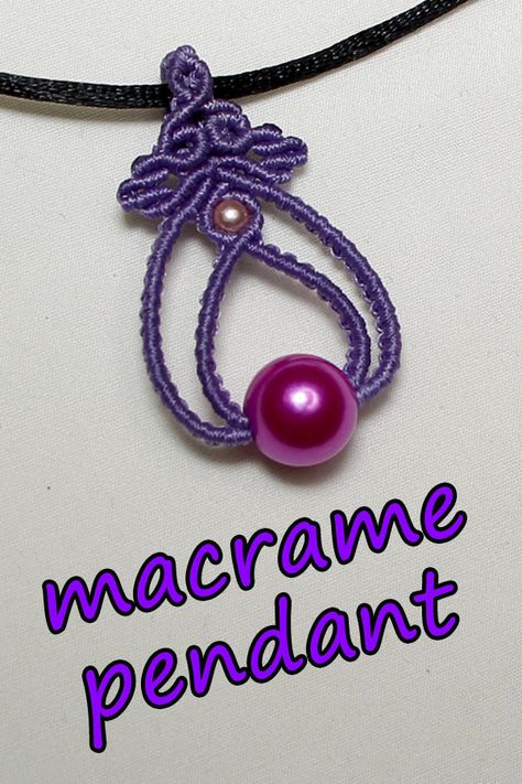 Micro Macrame Pendant, Macrame Pendant Tutorial, Diy Macrame Necklace Tutorial, Diy Macrame Projects, Diy Macrame Earrings, Collar Macrame, Macrame Jewelry Tutorial, Tutorial Macramé, Macrame Colar