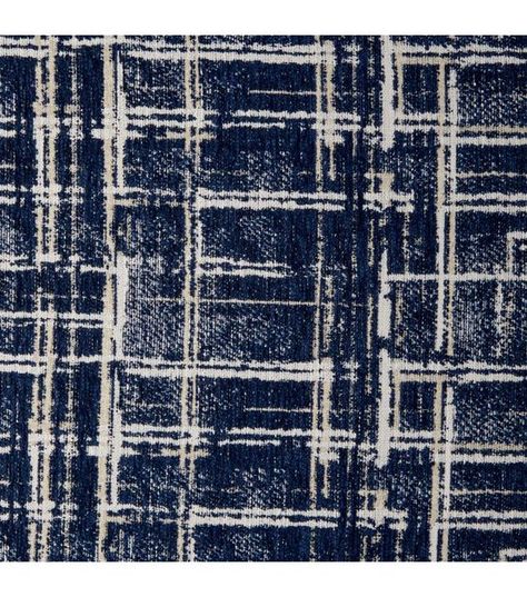 Thomasville Textured Yarn Dyed Plaid Chenille Fabric Cafe Apron, Stylish Throw Pillows, Upholstery Projects, Textured Yarn, Navy Blue Fabric, Accent Throw Pillows, Chenille Fabric, Subtle Textures, Blue Pillows