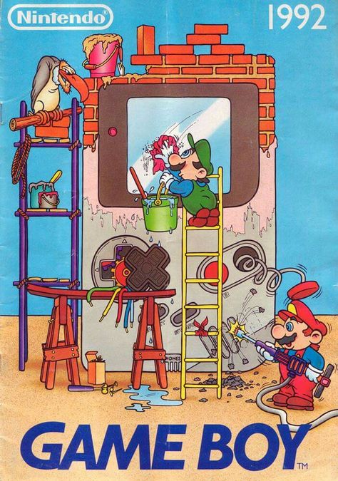 Gameboy Mario Und Luigi, Old Nintendo, Mario Y Luigi, Gameboy Color, Retro Gaming Art, 8bit Art, Super Mario Art, Nintendo Art, Super Mario Brothers