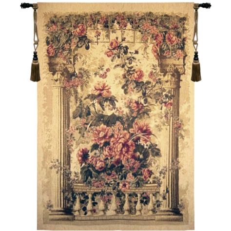 Rose Balcony Wall Tapestry Rose Balcony, Iran Carpet, Wall Tapestry Decor, Tuscan Furniture, Balcony Wall, Tapestry Decor, Ballerina Wall Art, Hotel Carpet, French Tapestry