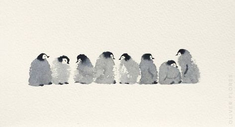 Cute Penguins Watercolor – Fubiz Media Watercolor Penguins, Penguin Watercolor, Watercolor Woman, Penguin Art, Watercolor Christmas Cards, Watercolor Ideas, 수채화 그림, Cute Penguins, Watercolor Inspiration