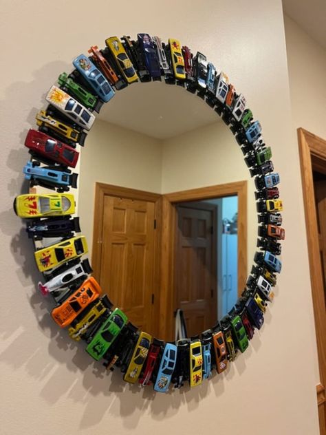 Toy Car Decorative Mirror - Etsy Car Themed Rooms, Boy Room Themes, Hot Wheels Room, Cool Kids Bedrooms, Cars Room, Car Bedroom, Cute Diy Room Decor, Custom Mirrors, Diy Furniture Renovation