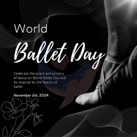 Celebrate the grace and beauty of ballet with our special World Ballet Day design. Download now to honor the art of dance and share the joy of ballet with your community! #WorldBalletDay, #Ballet, #Dance, #BalletLovers, #BalletArt, #DanceCelebration, #BalletInspiration, #BalletCommunity, #ArtOfDance, #BalletDesign, #BalletAppreciation, #BalletDay World Ballet Day, Art Of Dance, Ballet Designs, Ballet Inspiration, Ballet Art, Black Minimalist, Dance Art, Ig Post, The Grace