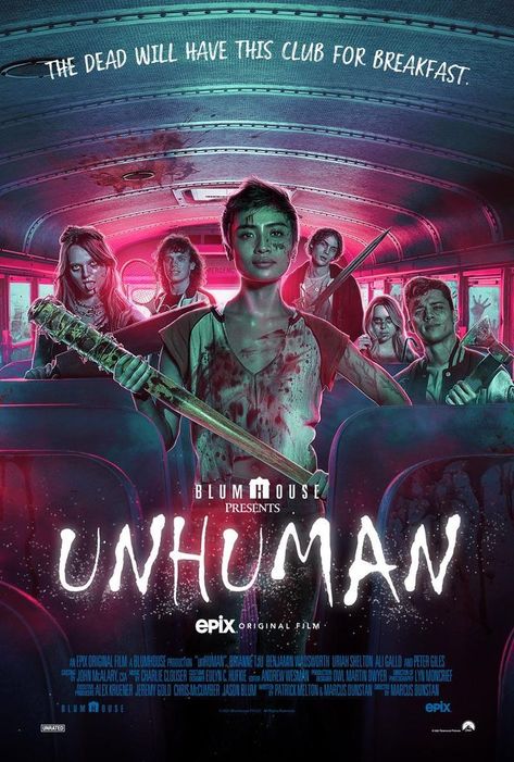 Tonight's Film: #Unhuman A group of high school nerds and jocks take a field; however,their bus goes off road and into the woods after an accident-they soon find themselves hunted by zombie like creatures and they must band together like the Breakfast Club in order to survive. C+ No Manches Frida, Newest Horror Movies, School Field Trip, Movie Info, Horror Film, Photo Filters, School Students, Hd Movies, High School Students