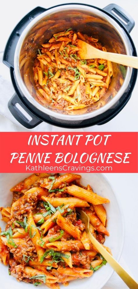 Penne Bolognese Recipe, Penne Bolognese, Pasta With Meat, Easy Dinners For Two, Penne Pasta Recipes, Pasta With Meat Sauce, Instant Pot Pasta Recipe, Pastas Recipes, Bolognese Recipe