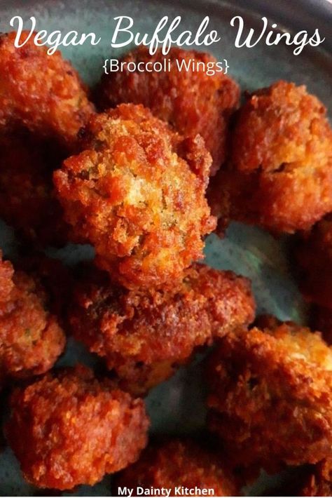 Vegan Buffalo Broccoli Wings Healthy Buffalo Wings, Vegetarian Buffalo, Vegetarian Buffalo Wings, Coliflower Buffalo Wings Air Fryer, Buffalo Califlour Wings, Vegan Buffalo Wings, Meat Free Recipes, Pescatarian Recipes, Quick And Easy Appetizers