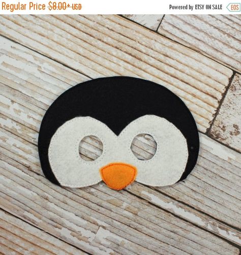 ON SALE Penguin Mask - felt Penguin mask for Birthday Parties, Halloween, or Dress-up Play, Penguin Halloween Mask, Penguin Halloween Costum Penguin Halloween Costume, Penguin Mask, Penguin Felt, Toy Story Party Decorations, Felt Penguin, Felt Mask, Toy Story Party, Halloween Mask, Wichita Ks