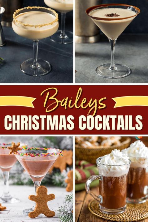 Bailey's Cocktail Recipes, Baileys Drinks Christmas, Holiday Cocktails With Baileys, Baileys Light Recipes Drinks, Christmas Chocolate Martini, Baileys Holiday Cocktails, Baileys Cocktails Christmas, Mixed Drinks With Baileys, Christmas Cocktails With Baileys