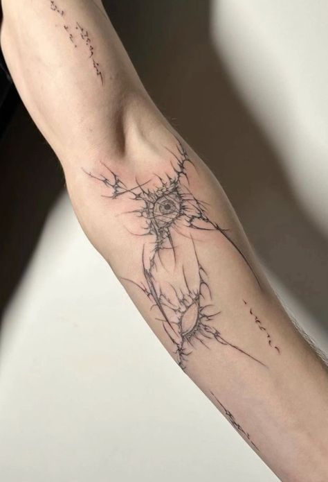 Moving On Tattoos, Eyeball Tattoo, Unique Tattoos For Men, Simple Tattoos For Guys, Inner Forearm Tattoo, Grunge Tattoo, Funky Tattoos, Sigil Tattoo, Sharpie Tattoos