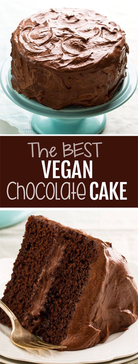 The Best Vegan Chocolate Cake Recipe Chocolate Cake With Applesauce, Vegan Banana Chocolate Cake, Best Vegan Chocolate Cake, Cake Texture, Vegan Chocolate Cake Recipe, Dog Cake Recipes, Egg Substitute, Vegan Frosting, Yellow Cake Recipe