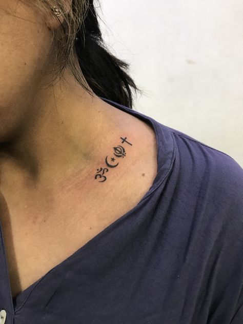 #tattoogirl #girly #bestttoo #coolidea #bestwork #tattooahmedabad #9429302040 All Religions Symbol Tattoo, Muslim Tattoos, Religion Tattoos, Simple Leg Tattoos, Hindu Symbols, Finger Tattoo Designs, Ring Tattoos, Forearm Tattoo Men, Symbol Tattoos