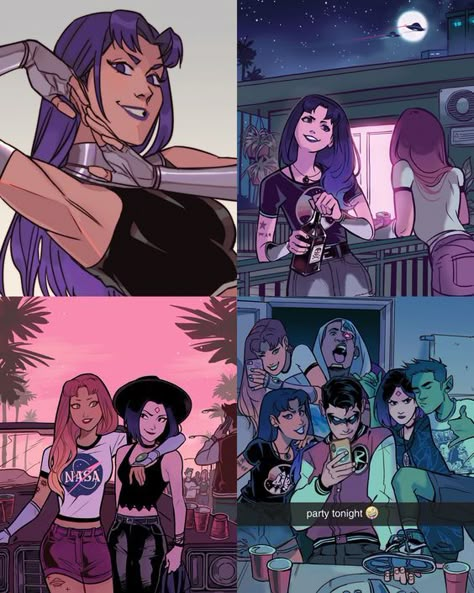 Teen Titans Drawings, Teen Titans Love, Titans Fanart, Raven Beast Boy, Nightwing And Starfire, Original Teen Titans, Relatable Comics, Teen Titans Fanart, Univers Dc