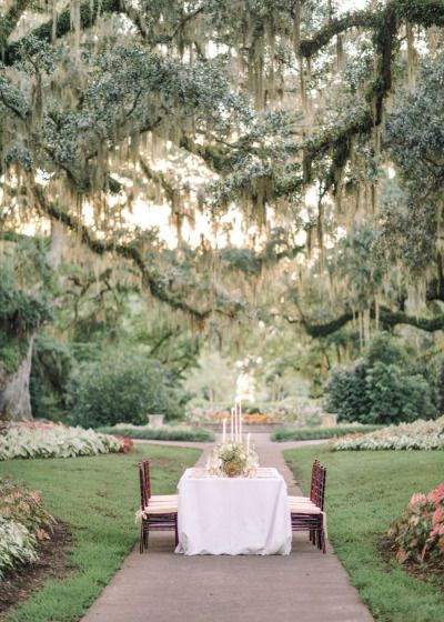 Magical backdrop: http://www.stylemepretty.com/little-black-book-blog/2015/01/26/elegant-brookgreen-garden-wedding-inspiration/ | Photography: Pasha Belman - http://www.pashabelman.com/ Garden Wedding Venues, Lewis Ginter Botanical Garden, Denver Botanic Gardens, Desert Botanical Garden, Beautiful Outdoor Wedding, Garden Venue, Estate Garden, Missouri Botanical Garden, Botanical Gardens Wedding