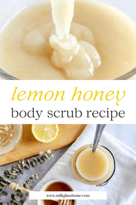 Ready to give your skin some love? Craft your very own Lemon Honey Sugar Scrub for a natural exfoliation and deep hydration. It's a budget-friendly way to pamper yourself and maintain healthy, beautiful skin. Honey Face Scrub Diy, Hydrating Body Scrub Diy, Diy Clean Body Scrub, Baking Soda Scrub Diy, Honey Skin Care Diy, Non Toxic Body Scrub, Body Scrub With Body Wash, Lemon Gift Ideas, Homemade Body Scrub For Glowing Skin