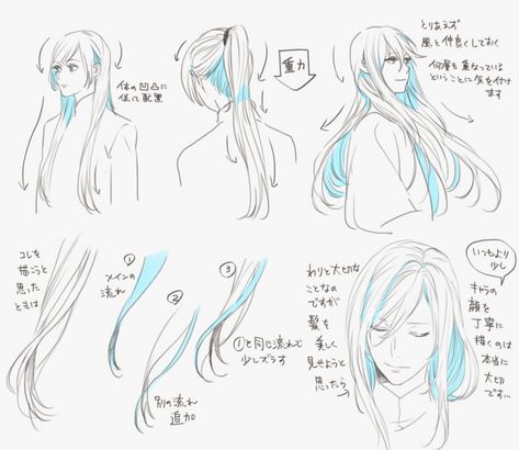 Imgur: The magic of the Internet Long Hair Drawing, Pelo Anime, Drawing Hair Tutorial, Manga Hair, Drawing Hair, Hair Sketch, Manga Drawing Tutorials, Poses References, Anatomy Drawing