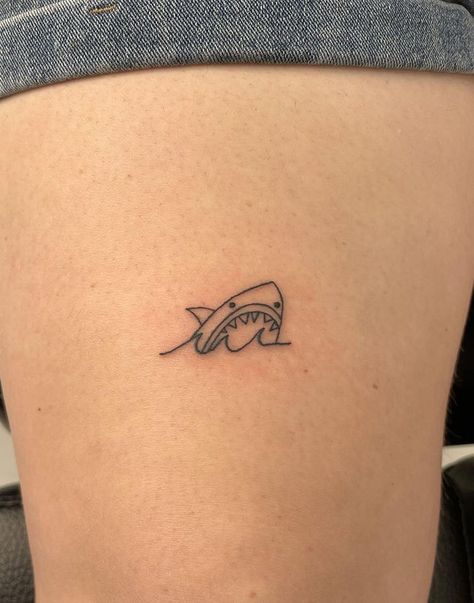 Basic Shark Tattoo, Shark Tiny Tattoo, Tiny Shark Tattoo Simple, Shark Small Tattoo, Shark Wave Tattoo, Silly Shark Tattoo, Cute Shark Tattoos For Women, Minimalistic Shark Tattoo, Small Shark Tattoo For Women