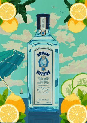 Charred Lemon, Character Relationships, Bombay Sapphire Gin, Gin Brands, Bombay Sapphire, London Dry Gin, Gin Bottles, Strong Character, Storyboard Artist