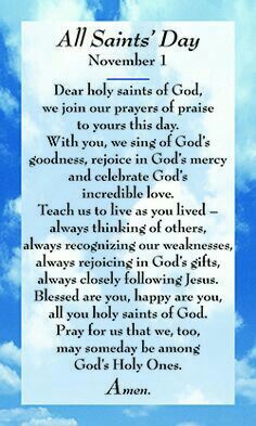 All Saints Day Prayer, Prayer Of Praise, Saints Days, Gods Mercy, All Souls Day, Faith Formation, All Saints Day, All Souls, Prayer Verses