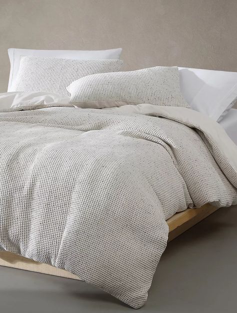 White Waffle Knit Bedding, Waffle Duvet Cover Bedrooms, White And Grey Bedding, Waffle Bedding, Waffle Duvet Cover, Grey And White Bedding, Grey Bedding, Room Inspiration Bedroom, Duvet Sets