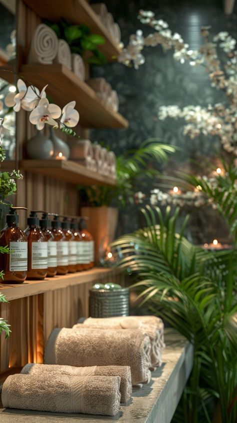 Green Therapy Room, Massage Salon Interior, Holistic Beauty Salon, Massage Spa Aesthetic, Head Spa Salon Design, Nordic Spa Aesthetic, Head Spa Aesthetic, Spa Massage Room Design, Head Spa Salon