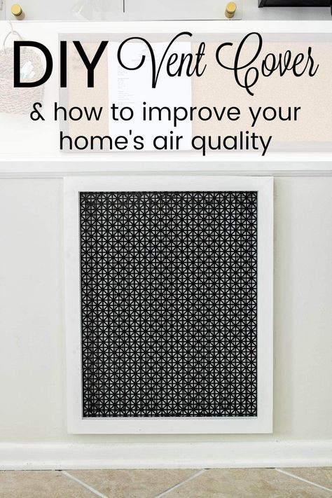 Diy Vent Cover, Air Return Cover, Vent Covers Diy, Air Return Vent Cover, Cold Air Return, Return Air Vent, Dining Table Makeover, Wall Vents, Air Filter Cover