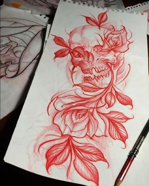 Blitz Tattoo, Chicano Art Tattoos, Tattoos For Black Skin, Red Ink Tattoos, Dope Tattoos For Women, Tattoo Stencil Outline, Stylist Tattoos, Tattoo Style Drawings, Tattoo Design Book