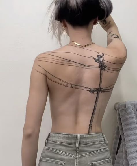 Egon Schiele Tattoo, 16 Tattoo, Torso Tattoos, Back Piece Tattoo, Sick Tattoo, Back Piece, Power Lines, Cute Little Tattoos, Abstract Tattoo