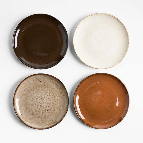 New Arrivals: Tabletop | Crate & Barrel Stoneware Plates Dinnerware Sets, Stonewear Dinner Set, Terra Cotta Table Setting, Mid Century Modern Dishware, Boho Dinnerware Set, Dinnerwear Sets Aesthetic, Plateware Set, Dinner Sets Dinnerware, Earthy Pottery