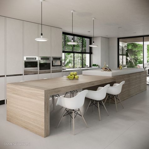 Online Kitchen Design, 3d Kitchen Design, Kitchen Island Dining Table, Kitchen Tools Design, Kitchens Design, Modern Kitchen Cabinet Design, Casa Country, Kitchen Designs Layout, Kitchen Interior Design Modern