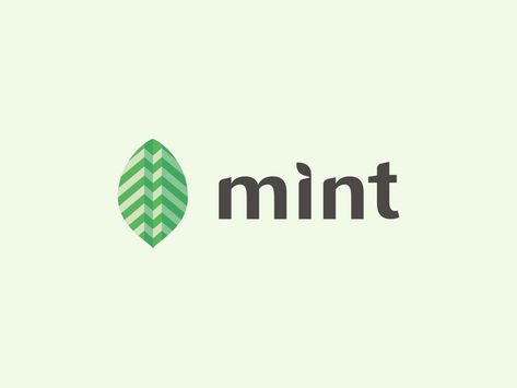 by Adam Rozmus Mint Logo, Green Logo Design, Facebook Logo, Nature Logo Design, Drinks Design, Natural Logo, Green Logo, Logo Background, Show And Tell