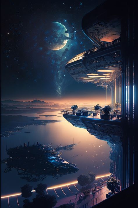 Futuristic Environment, Futuristic Places, Story Settings, Future Cities, Sci Fi Landscape, Sci Fi City, Spaceship Art, Pirate Woman, Story Setting