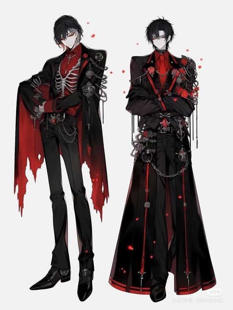 Vampire Outfit Men Drawing, Vampire Outfit Drawing Male, Male Outfits Drawing Formal, Male Vampire Aesthetic Outfit, Vampire Attire Male, Mens Fashion Art Illustration, Demonic Outfits Male, Fancy Vampire Outfit Men, Character Clothing Reference