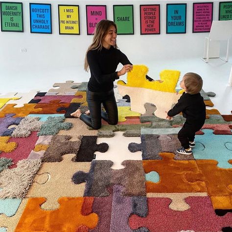 milan design week 2021 on Instagram: “giant carpet puzzle by @mvrdv, art direction @richardhutten, realized by @csrugs. 🧩 made of leftover threads of other carpets. #reuse…” Puzzle Carpet, Japandi Design, Bjarke Ingels, Dream Apartment Decor, Puzzle Piece, Milan Design Week, Holiday Tables, Puzzle Pieces, Art Direction