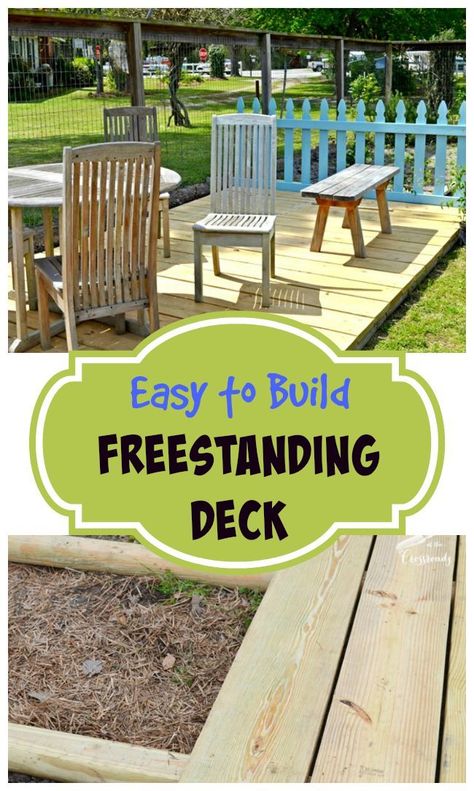 Diy a simple, freestanding deck! Just in time for Summer with @janewindham Cottage At The Crossroads Pergola Altan, Freestanding Deck, Diy Outdoor Decor, Deck Plans, Diy Deck, The Crossroads, Pergola Plans, Diy Pergola, Pergola Patio