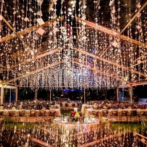 Unique Themes For Cocktail Parties Or Sangeet That Look Absolutely Amazing! Tent, Sangeet Theme Ideas, Sangeet Theme, Theme Ideas, City Photo, Decor Ideas, Ceiling, White