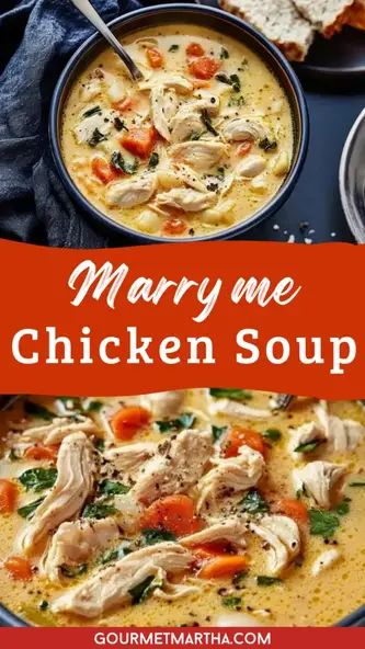 Looking for a soup that’ll impress your loved ones? This Marry Me Chicken Soup is rich, creamy, and full of irresistible flavors. Perfect for cozy nights or special occasions.  Try this recipe today – see full instructions. #MarryMeChickenSoup #CreamyChickenSoup #ComfortFood #ChickenSoupRecipe #HeartySoup #EasySoupRecipe Food To Impress, Easy Marry Me Chicken, Chicken Broth Soup, Chicken Soup Crockpot, Marry Me Chicken Recipe, Marry Me Chicken, Chicken Soup Recipe, Creamy Chicken Soup, Chicken Gnocchi Soup