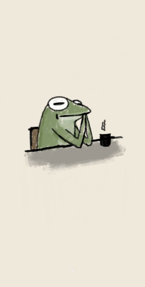 Screaming Frog Drawing, Creepy Frog Drawing, Weird Frog Drawing, Thursday Frog, Rain Frog Drawing, Cute Frogs Art, Funny Frog Drawings, Drawn Frogs, Frog Drinking Coffee