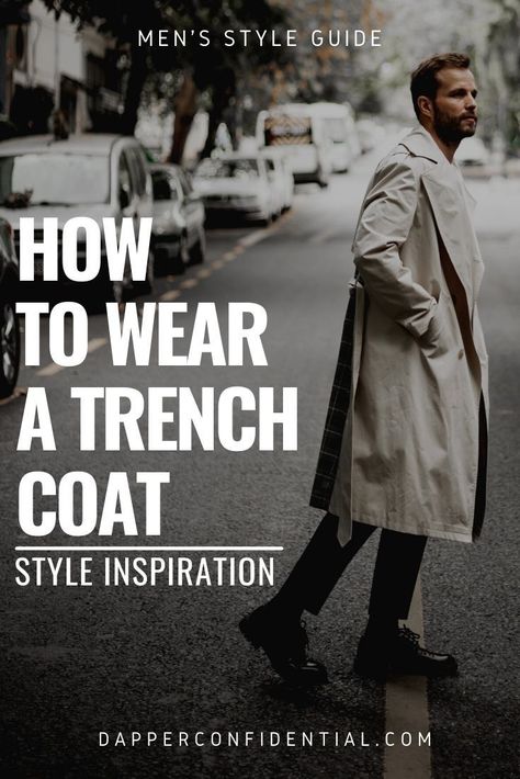 Prepare for cool, damp days with a trench coat ready in your wardrobe. Read the article to find out more about this essential piece in men's fashion plus a few styling tips. Men’s Trench Coat Outfit Casual, Beige Trenchcoat Outfit Men, Beige Trench Coat Outfit Men, Grey Trench Coat Outfit Men, Brown Trench Coat Outfit Men, Men’s Trench Coat, Trenchcoat Outfit Men, Men Trench Coat Outfit, Trench Coat Men Outfit