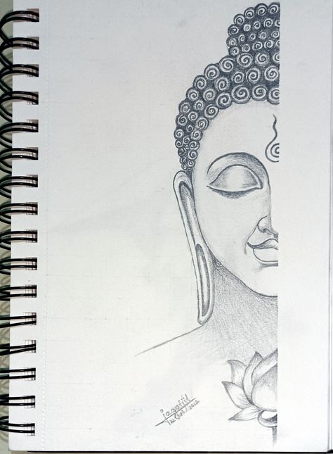 Lord Buddha pencil drawing | Easy sketch for Beginners. Lord Buddha Pencil Sketch, Bhudha Image Pencil Drawing, Budha Sketch Pencil Step By Step, Indian Sketches Pencil Easy, Sketches Buddha, Easy Shading Drawing For Beginners, Buddha Sketch Pencil, Buddha Art Drawing Simple, Buddha Drawing Pencil Simple