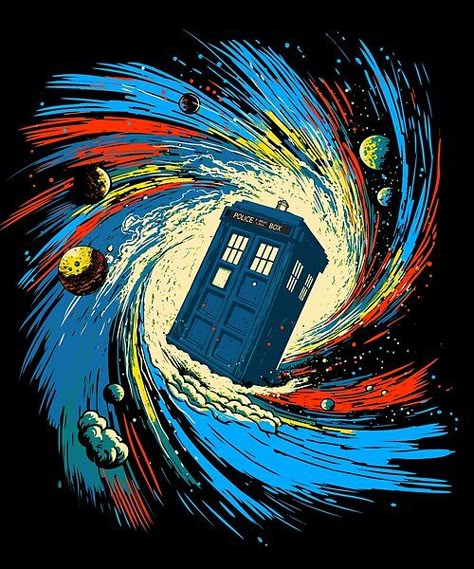 Tardis In Space, Time Vortex Doctor Who, Doctor Who Tardis Wallpaper, Doctor Who Villains, Tardis Fanart, Doctor Who Illustration, Dr Who 10, Tardis Art, Doctor Who Poster