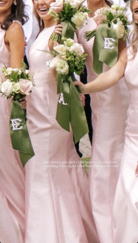 Bella Bridesmaid Dresses, Green Sash, Pink Green Wedding, Bridesmaid Luncheon, Bridal Party Outfit, Bella Bridesmaid, Bridesmaid Party, Pink Bridesmaid Dresses, Green Bridesmaid