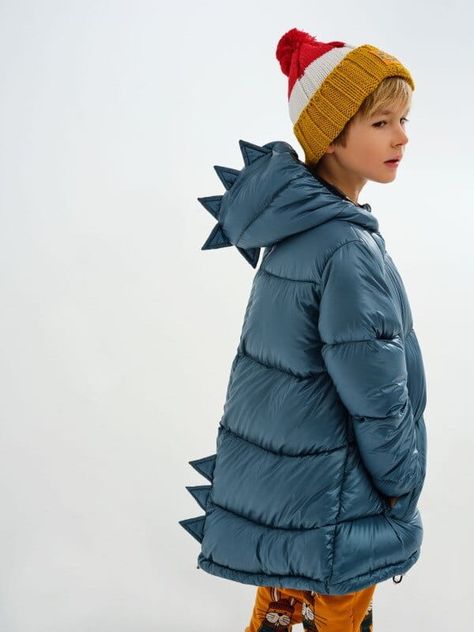 This Kids' Puffy Jacket is the perfect choice to beat the chill. Designed in a regular fit, a dinosaur spike design hood, classic button and zip-through closure and roomy front pockets, kids will be cosy as they run around in this snug winter puffer jacket. Material: Polyester Suggested Size Suggested Age Inch Cm 31.5 80 12-18M 35.4 90 2T 39.4 100 3T 43.3 110 4T 47.2 120 5T 21.2 130 6T *Please allow 1-3cm differences due to manual measurement. Men Suits Blue, Short Pants Outfit, Baby Boy Jackets, Girl Dinosaur, Winter Puffer Jackets, Winter Puffer, Womens Prom Dresses, Skirt And Sneakers