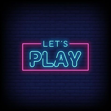 Lets Play Neon Signs Style Text Vector Play Wallpaper, Neon Typography, Video Game Logos, Love Pink Wallpaper, Custom Neon Lights, Neon Logo, Neon Design, Neon Light Signs, Bacardi